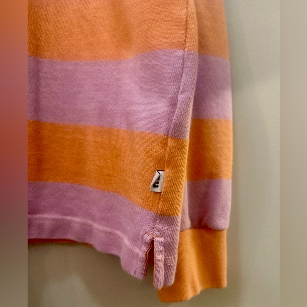 Free Assembly Striped Pastel Rugby Hoodie with Drawstring Hood- L - Picture 2 of 9